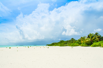 Beautiful sandy beach in uninhabited island