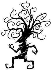 Cheery Tree Figure Silhouette Cartoon