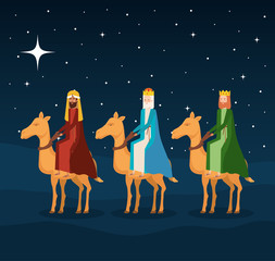 wise kings in camels manger characters