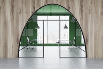 Obraz premium Wooden and green manager office