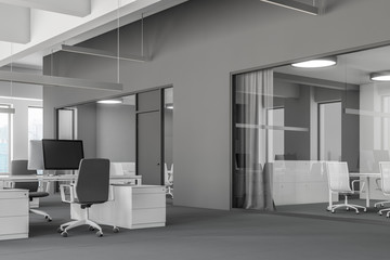Gray office corner