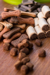 Dog food, multi colored