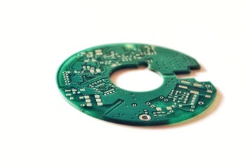 Printed circuit board (PCB) on white background
