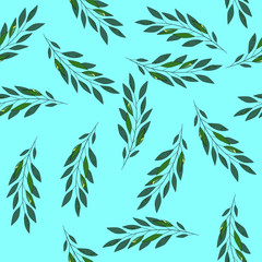 Floral seamless pattern in pastel. Color leaf vector illustration