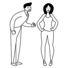 cartoon happy couple