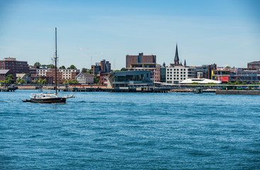 View of Portland Harbor in Maine, USA