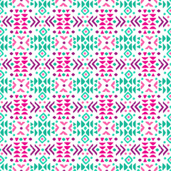 Aztec style seamless geometry pattern with tribal ornament. Ornamental ethnic background collection. Use for fabric prints, surface textures, cloth design, wrapping. EPS 10 vector illustration.