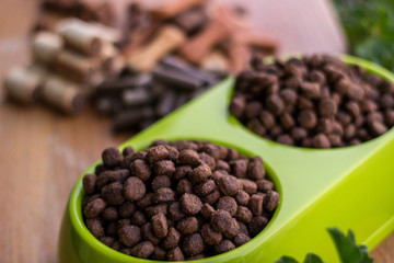 Dog food, multi colored