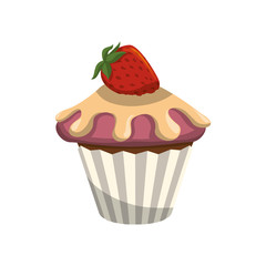 delicious cupcake sweet icon