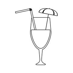 Summer cocktail cup in black and white