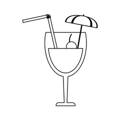 Summer cocktail cup in black and white