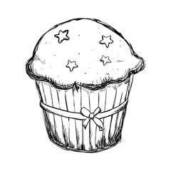 delicious cupcake sweet drawing