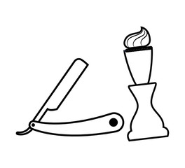 razor and cream barber shop icons