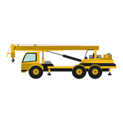 Construction truck with crane