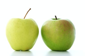 green apples isolated on white background