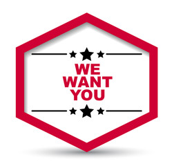 red vector banner we want you