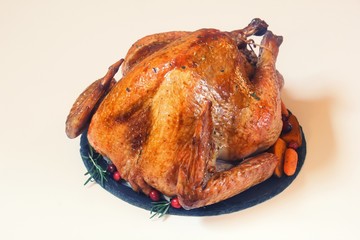 Roasted Thanksgiving Turkey isolated on white