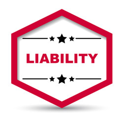 red vector banner liability