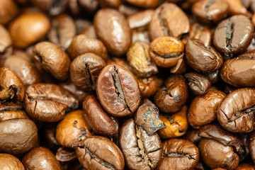 Naklejka premium coffee beans background