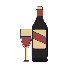 Wine bottle and cup