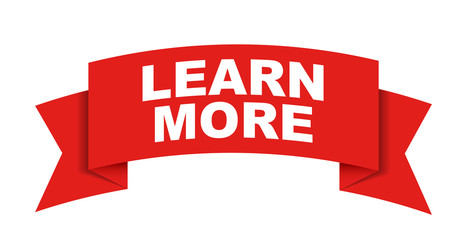red vector banner learn more
