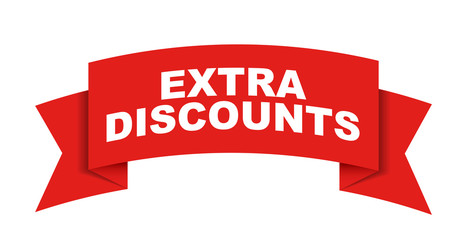 red vector banner extra discounts