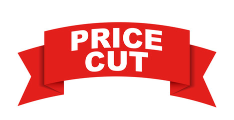 red vector banner price cut