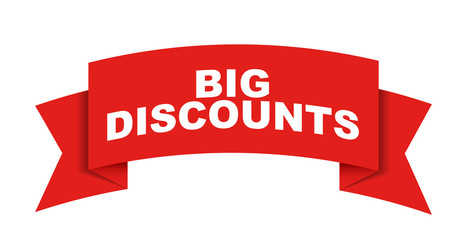 red vector banner big discounts