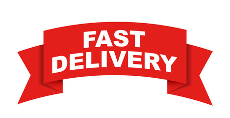 red vector banner fast delivery