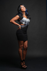 Young African-American Woman in a black dress