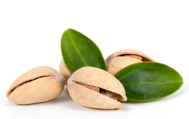 Pistachios stack isolated on a white background