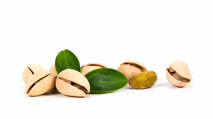 Pistachios stack isolated on a white background