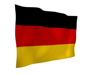 Obraz premium Flag of Germany. Wide format 3D illustration. State symbol of the Federal Republic of Germany. 3D rendering