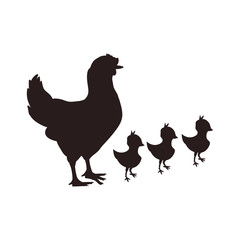 hen and chicks animal farm icon