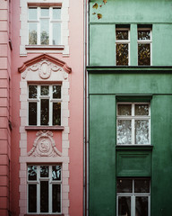 Farbige Haus Fassaden in Köln