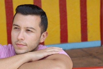 Fototapeta premium Pensive man taking personal time
