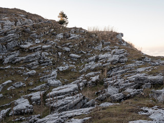 a landslide in the mountains