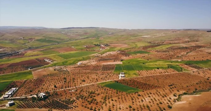 Aerial view of endless plain in Harran Turkey