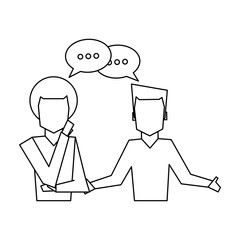 people talking avatar in black and white