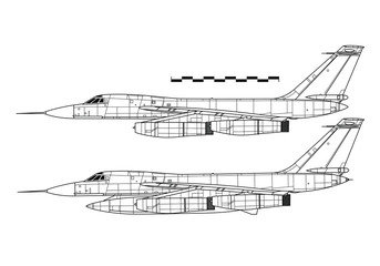 Convair B-58 HUSTLER. Outline drawing