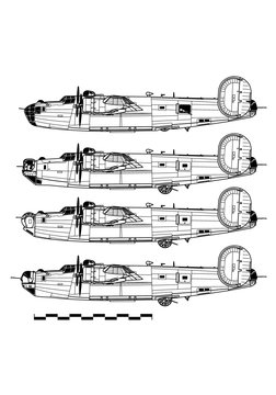 Consolidated B-24 LIBERATOR. Outline drawing
