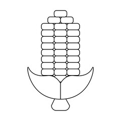 Corn food symbol in black and white