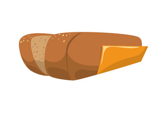 hot dog bread isolated icon