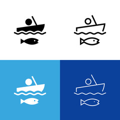 Fishing Boat Icon Set