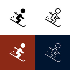 Skier Icon Set