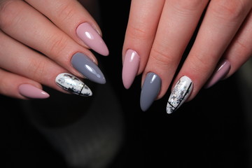 beautiful pink manicure