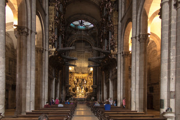 Santiago de Compostela, Spain, June 14, 2018: Large incense burner in the cathedral of Santiago de Compostela