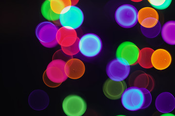 abstract multicolored lights  on black background