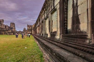 Fototapeta na wymiar SIEM REAP, CAMBODIA - 13 December 2014:View of Angkor Wat at sunrise, Archaeological Park in Siem Reap, Cambodia UNESCO World Heritage Site