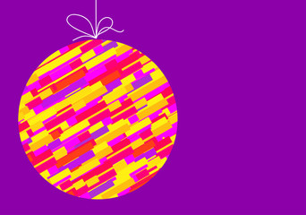 Christmas greeting card for the holiday season. Concept geometric Christmas ball motif for card, invitation, header print and web design.